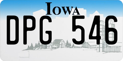 IA license plate DPG546