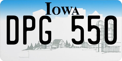 IA license plate DPG550