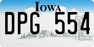IA license plate DPG554