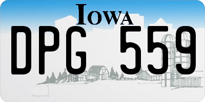 IA license plate DPG559