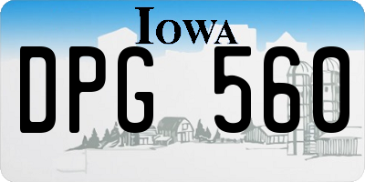 IA license plate DPG560