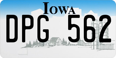 IA license plate DPG562