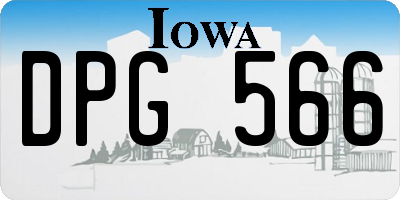 IA license plate DPG566