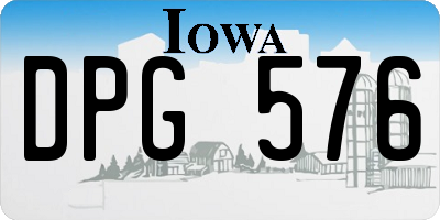 IA license plate DPG576