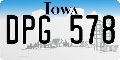 IA license plate DPG578