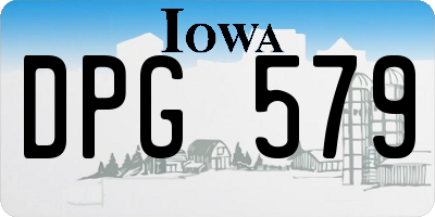 IA license plate DPG579