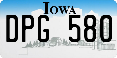 IA license plate DPG580