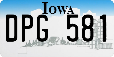 IA license plate DPG581