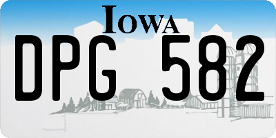 IA license plate DPG582