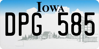 IA license plate DPG585