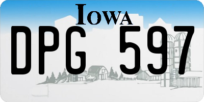 IA license plate DPG597