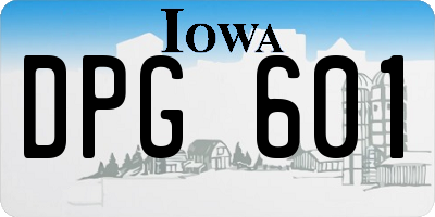 IA license plate DPG601