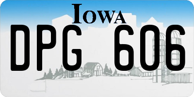 IA license plate DPG606