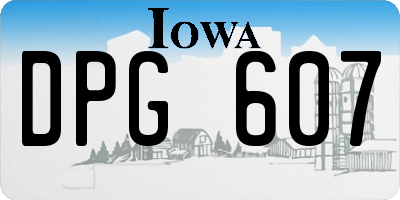 IA license plate DPG607