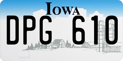 IA license plate DPG610