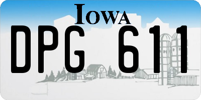 IA license plate DPG611