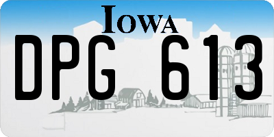 IA license plate DPG613