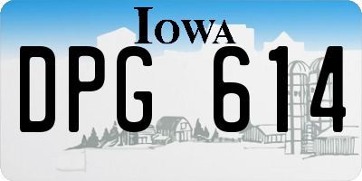 IA license plate DPG614
