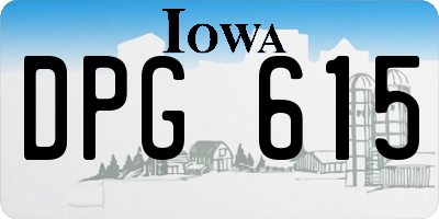 IA license plate DPG615