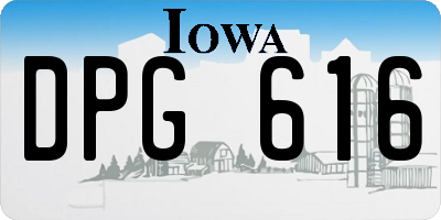 IA license plate DPG616