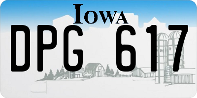 IA license plate DPG617