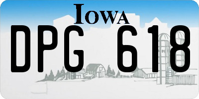 IA license plate DPG618