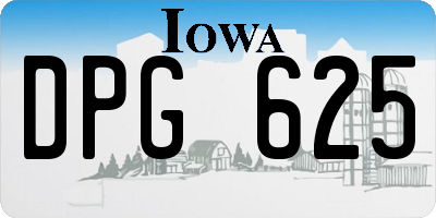 IA license plate DPG625