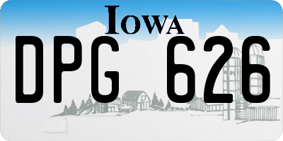 IA license plate DPG626