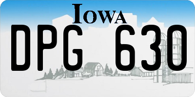 IA license plate DPG630