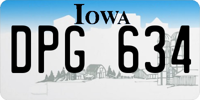 IA license plate DPG634