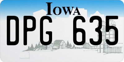 IA license plate DPG635
