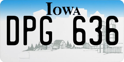 IA license plate DPG636