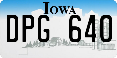 IA license plate DPG640