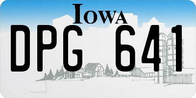 IA license plate DPG641
