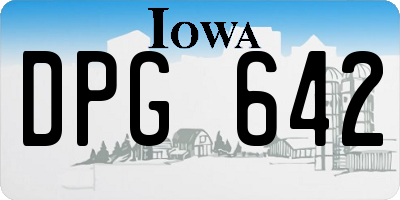 IA license plate DPG642