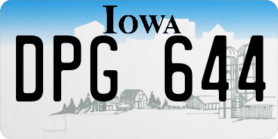 IA license plate DPG644