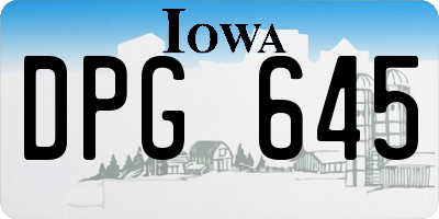 IA license plate DPG645