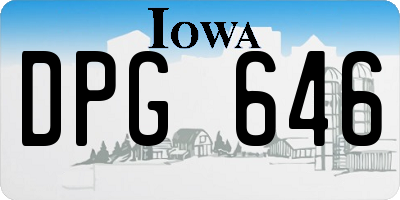 IA license plate DPG646