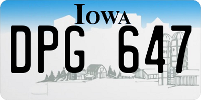 IA license plate DPG647