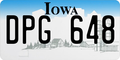IA license plate DPG648