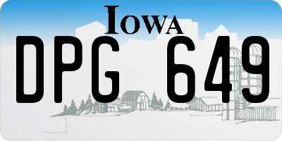 IA license plate DPG649