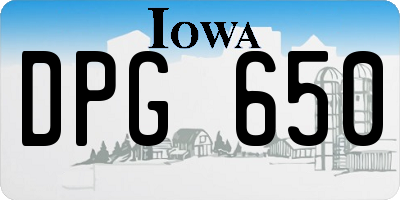 IA license plate DPG650