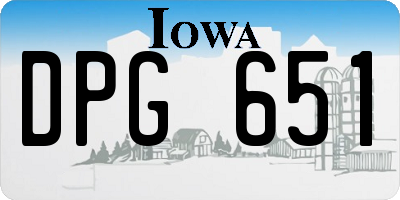 IA license plate DPG651