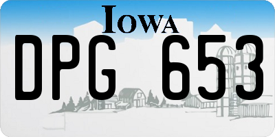 IA license plate DPG653
