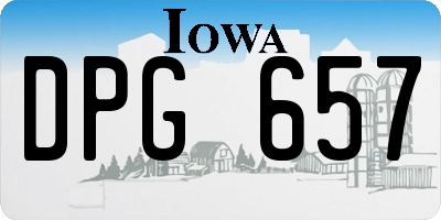 IA license plate DPG657