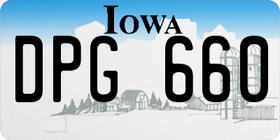 IA license plate DPG660