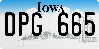 IA license plate DPG665
