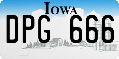 IA license plate DPG666