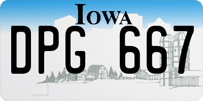 IA license plate DPG667