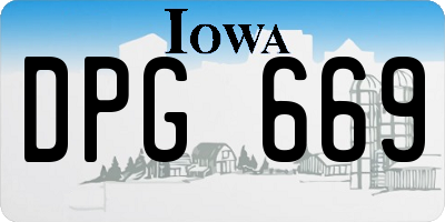 IA license plate DPG669